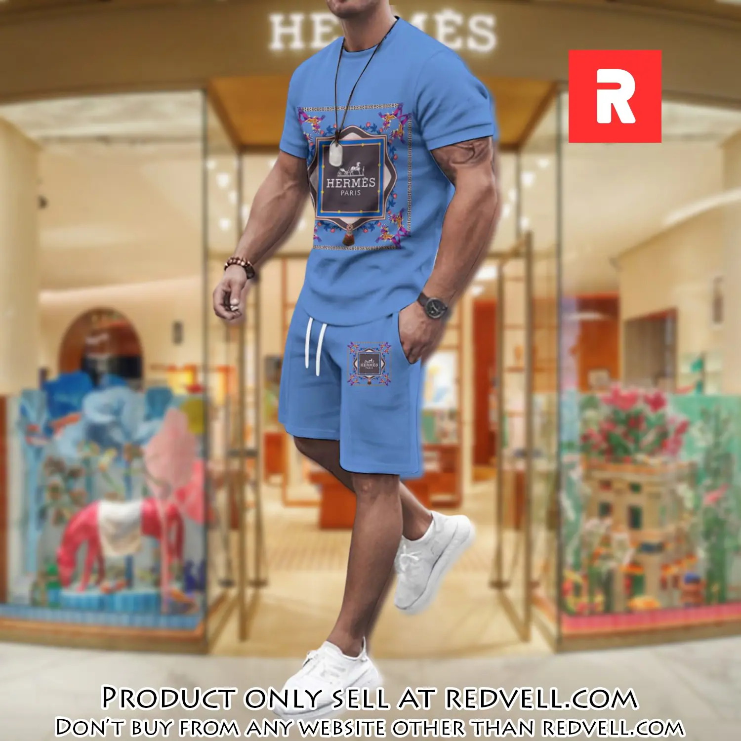 Hermes combo unisex tshirt & short limited luxury outfit cts1105 rv4815287